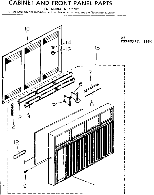 Cabinet and front panel parts
