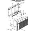 Kenmore 2537797090 cabinet and front parts diagram