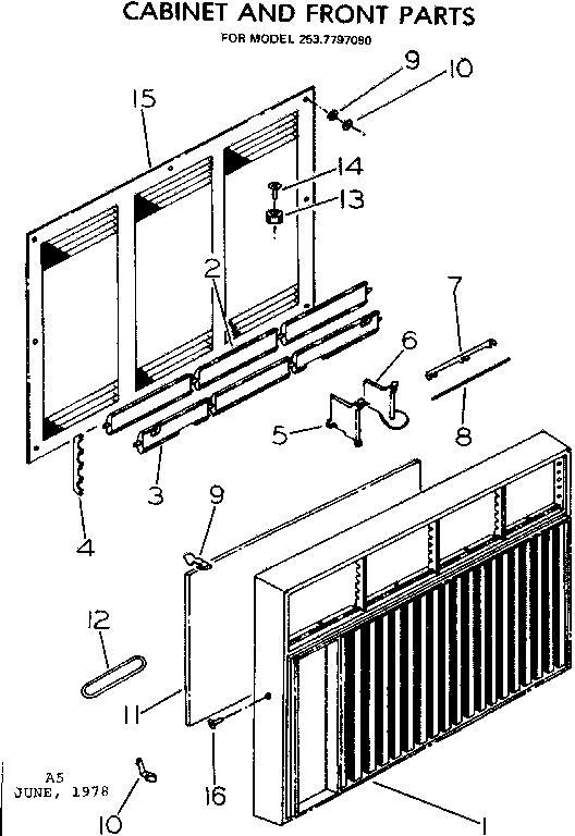 Cabinet and front parts