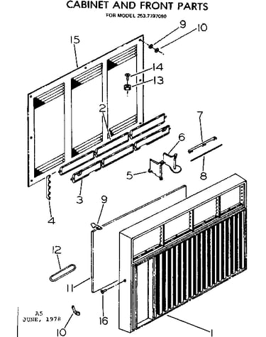 Cabinet and front parts