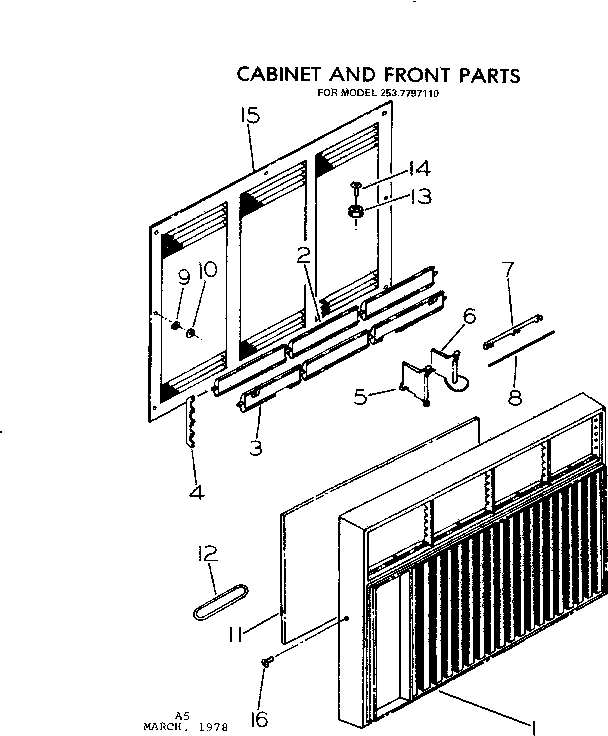 Cabinet and front parts