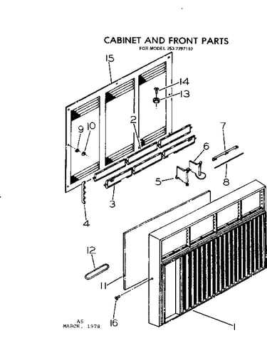 Cabinet and front parts