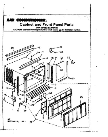 Cabinet and front panel parts