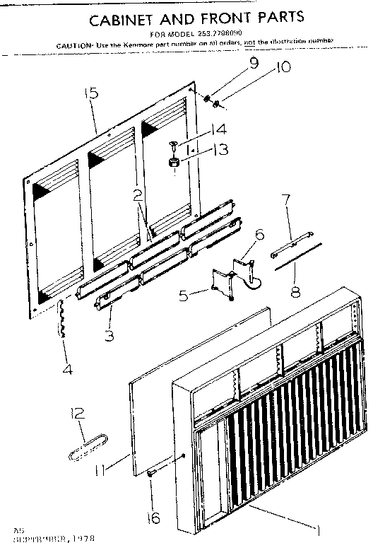 Cabinet and front parts