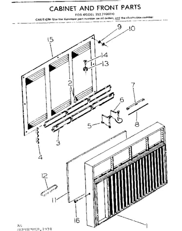 Cabinet and front parts