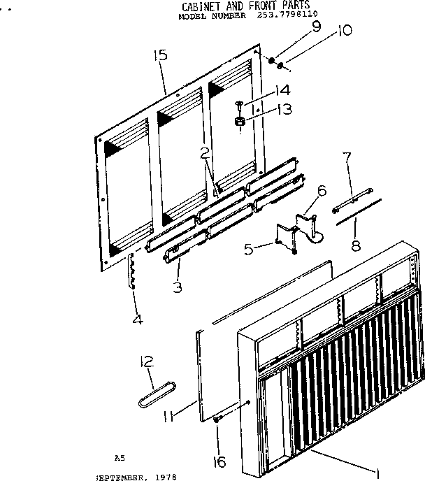 Cabinet and front parts