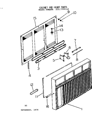 Cabinet and front parts