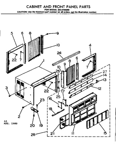 Cabinet and front panel parts