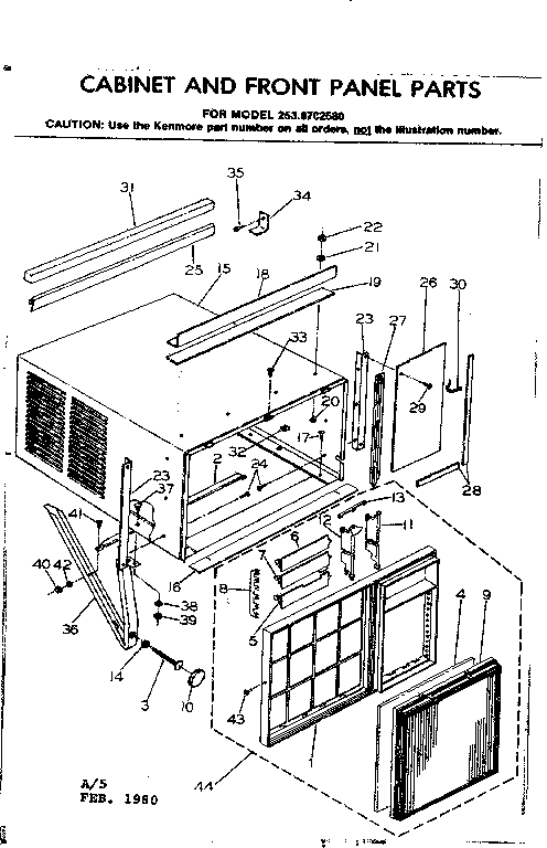 Cabinet and front panel parts