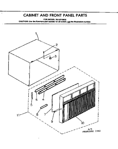 Cabinet and front panel parts