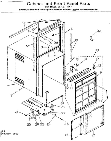 Cabinet & front panel parts
