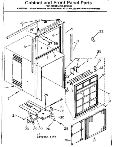 Cabinet and front panel parts