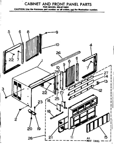 Cabinet & front panel parts