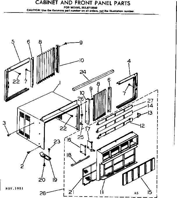 Cabinet & front panel parts
