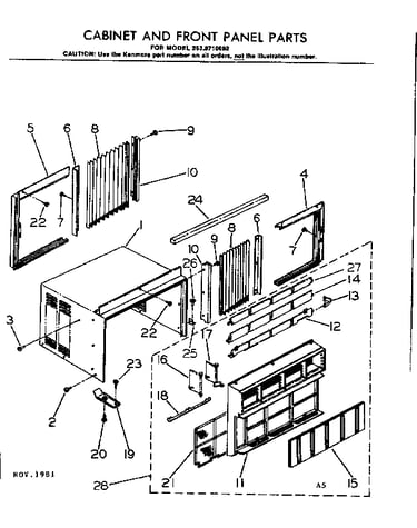 Cabinet & front panel parts