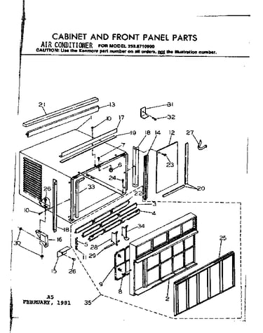 Cabinet and front panel parts