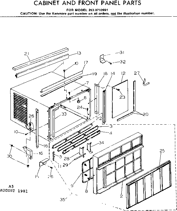 Cabinet & front panel parts