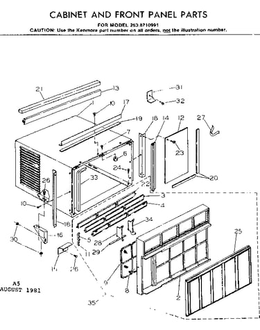 Cabinet & front panel parts