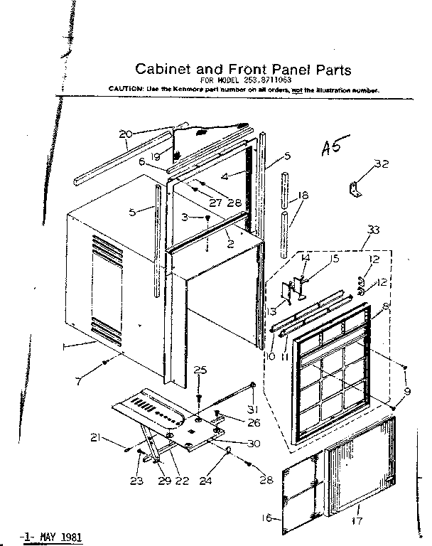 Cabinet & front panel parts