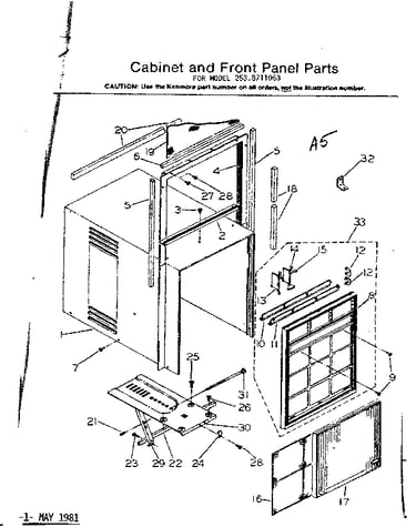 Cabinet & front panel parts