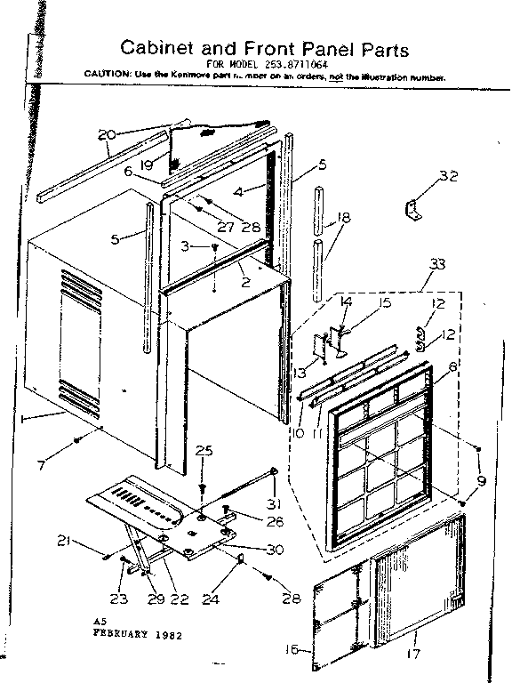Cabinet & front panel parts