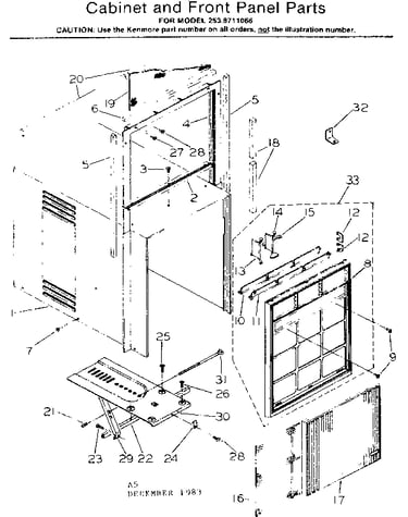 Cabinet & front panel parts