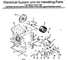Kenmore 2538711067 electrical system and air handling parts diagram