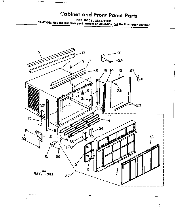 Cabinet & front panel parts