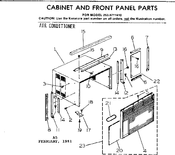 Cabinet & front panel parts