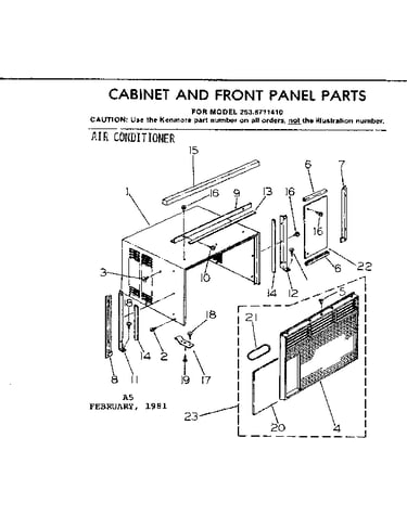 Cabinet & front panel parts