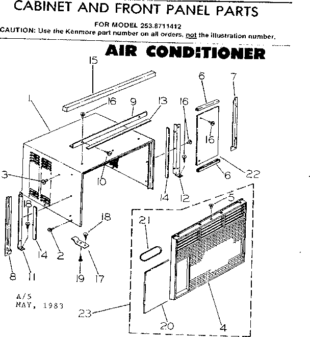 Cabinet & front panel parts