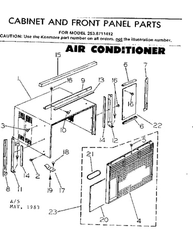 Cabinet & front panel parts