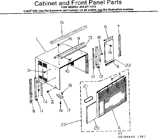 Cabinet & front panel parts