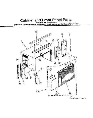 Cabinet & front panel parts