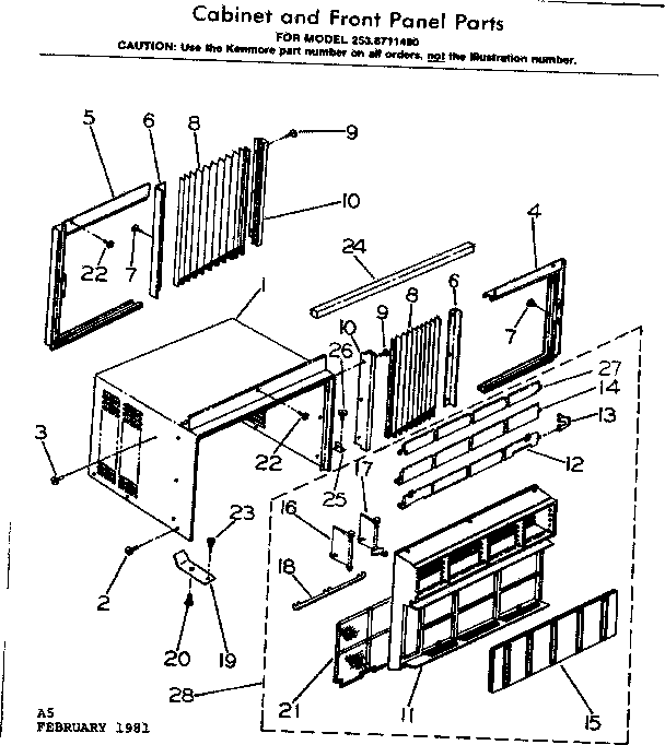 Cabinet & front panel parts