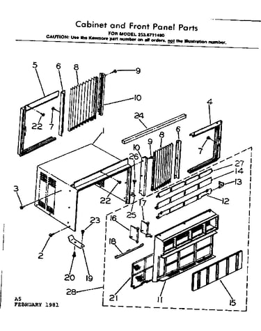 Cabinet & front panel parts