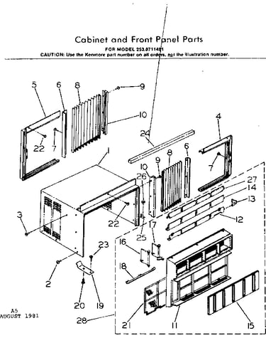 Cabinet and front panel  parts