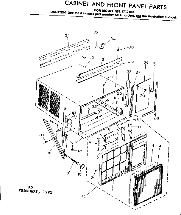 Cabinet & front panel parts