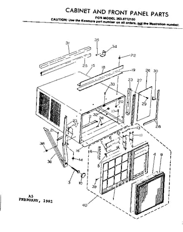 Cabinet & front panel parts