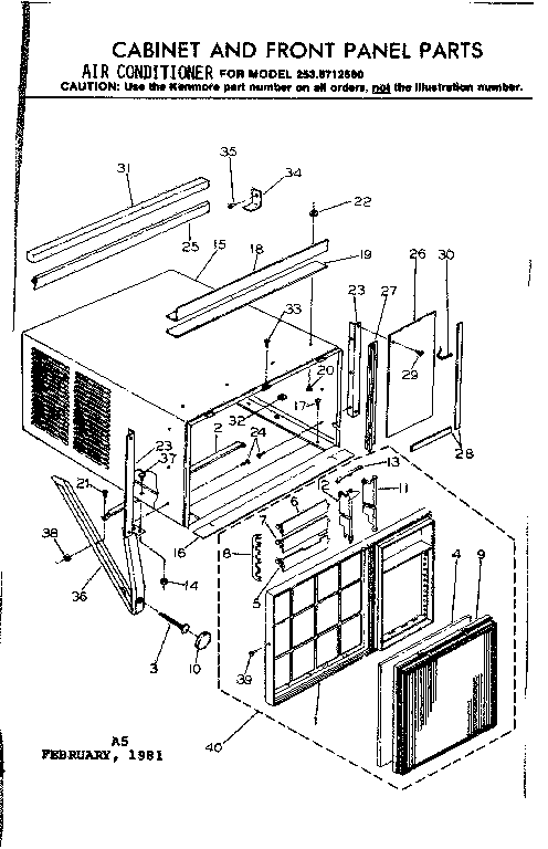 Cabinet & front panel parts