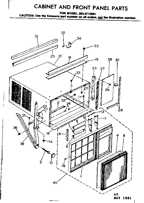Cabinet & front panel parts