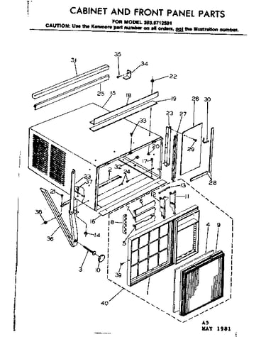 Cabinet & front panel parts