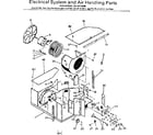 Kenmore 2538712586 electrical system and air handling parts diagram