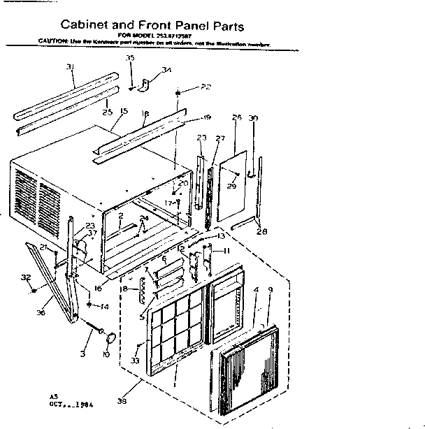 Cabinet and front panel parts