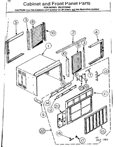 Cabinet and front panel