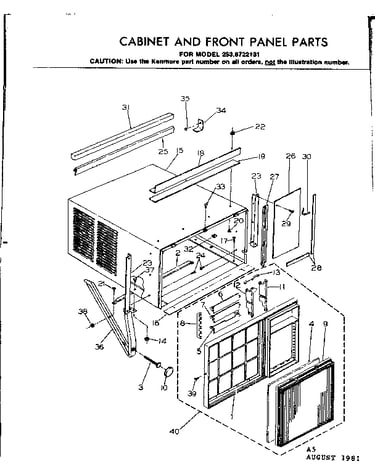 Cabinet & front panel parts