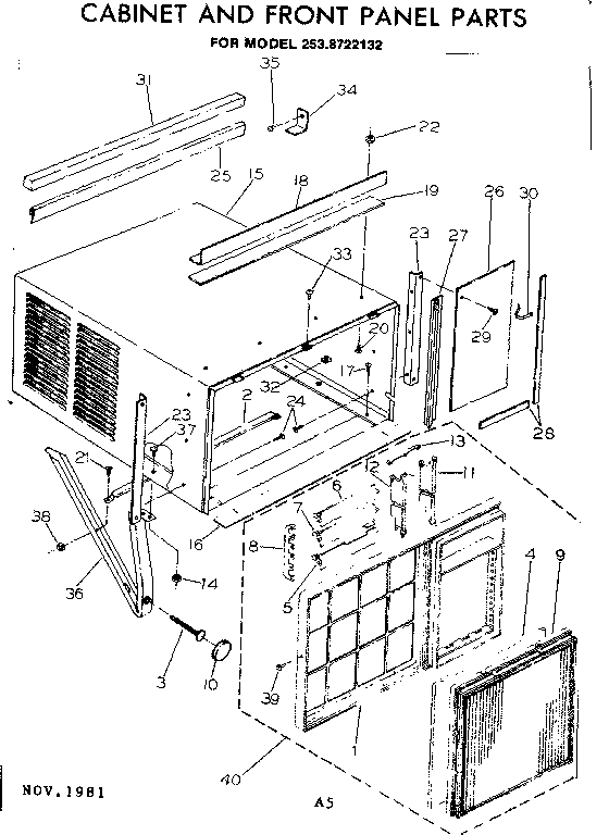 Cabinet & front panel parts