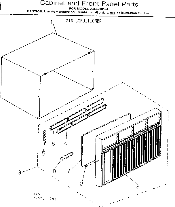 Cabinet & front panel parts