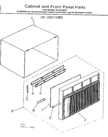 Cabinet & front panel parts