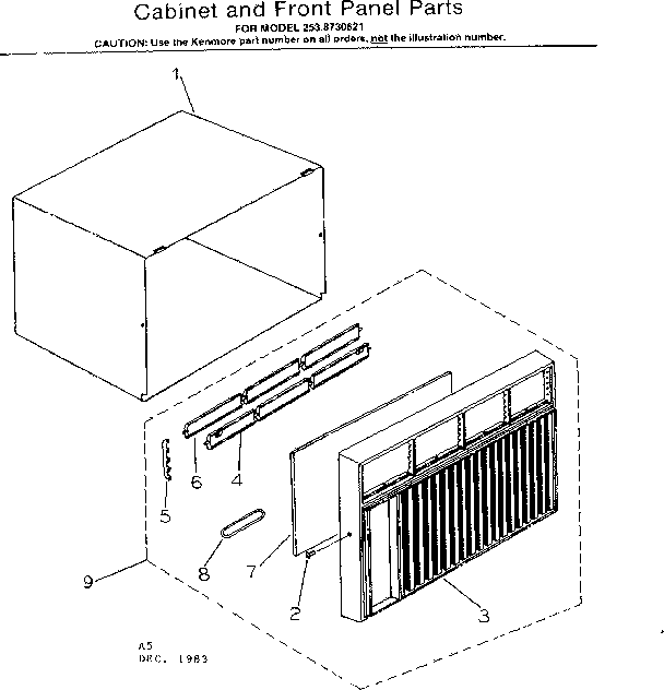 Cabinet and front panel parts
